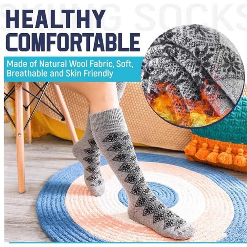 2-Pairs Women's Winter Warm Knee High Socks Boot Socks